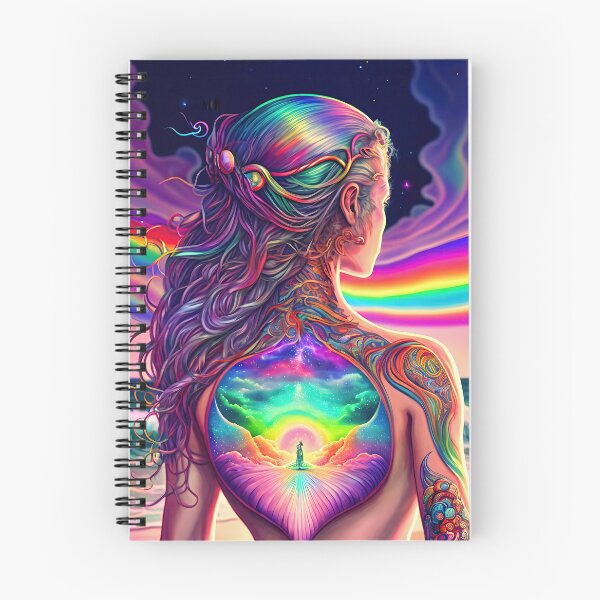 Item preview, Rainbow Tattooed Woman next to Ocean designed and sold by SpiritRainbow.