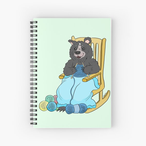 Black bear knitting Spiral Notebook