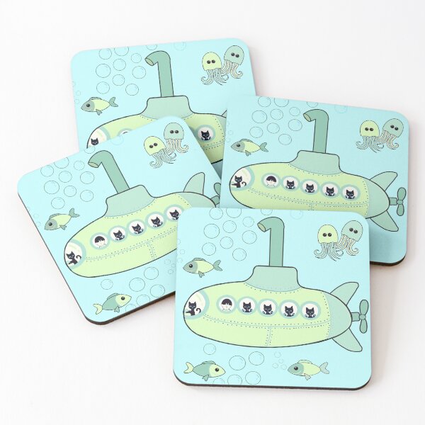 Item preview, Kitty green submarine adventure  designed and sold by QuirkyCatz.