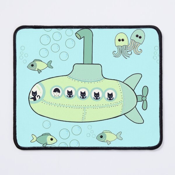 Item preview, Kitty green submarine adventure  designed and sold by QuirkyCatz.
