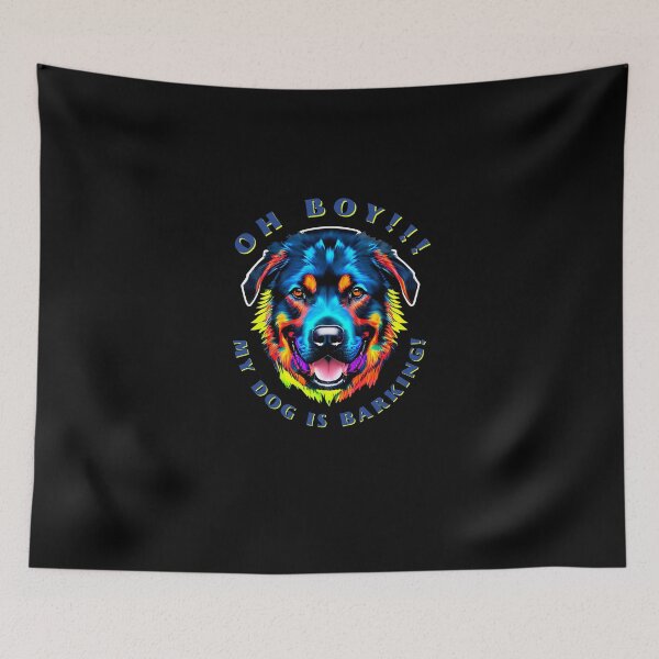 Item preview, Oh Boy My Dog Is Barking Colorful Rottie designed and sold by kubix81.