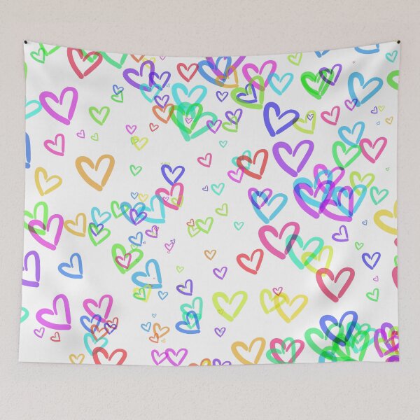 Item preview, Rainbow Hearts designed and sold by FinapplePudding.