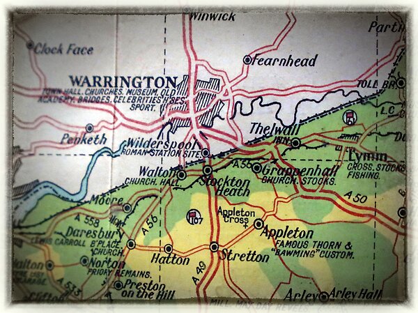 Old South Warrington villages map