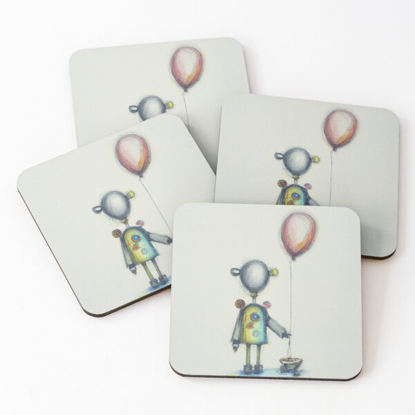 Item preview, "Lonely Robot with a Balloon: An Abstract Pencil and Watercolor Masterpiece" designed and sold by DaniFantasy.