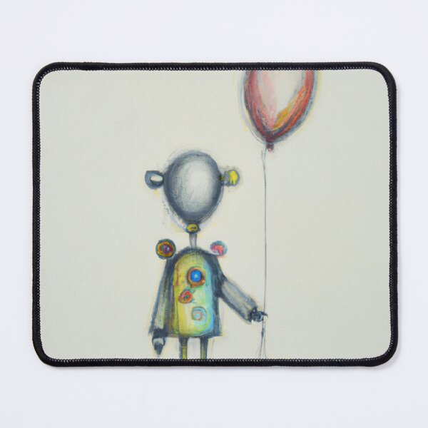 Item preview, "Lonely Robot with a Balloon: An Abstract Pencil and Watercolor Masterpiece" designed and sold by DaniFantasy.