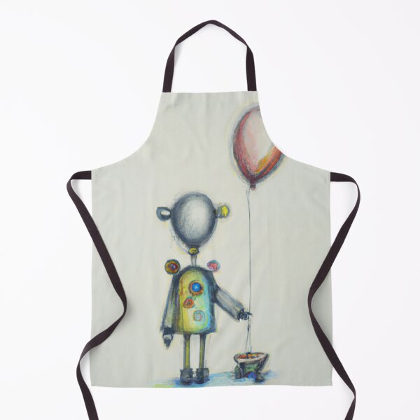 Item preview, "Lonely Robot with a Balloon: An Abstract Pencil and Watercolor Masterpiece" designed and sold by DaniFantasy.