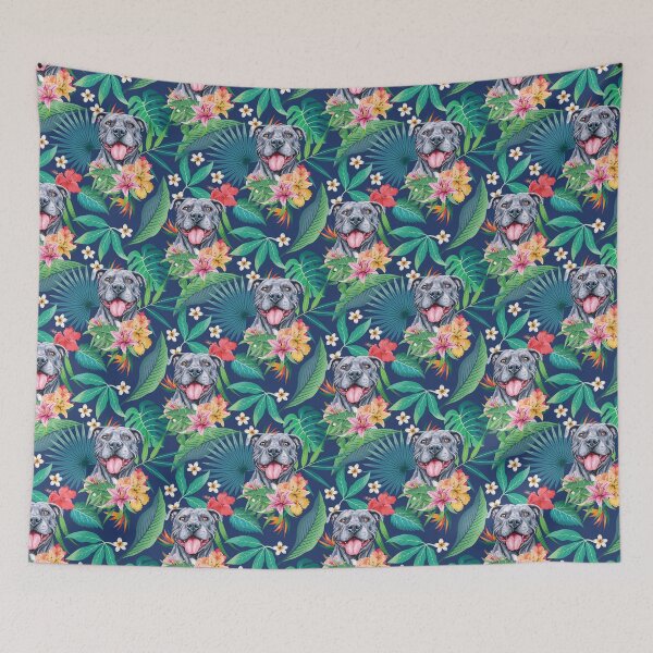 Item preview, Tropical Gray Pit Bull Pitbull designed and sold by lulupetart.