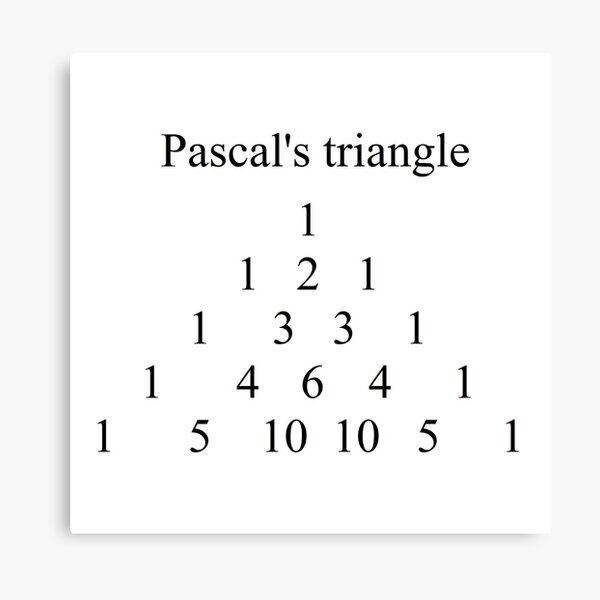 Pascals Triangle #PascalsTriangle Number Pattern #NumberPattern Canvas Print