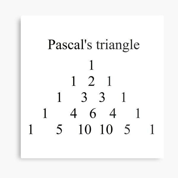 Pascals Triangle #PascalsTriangle Number Pattern #NumberPattern Metal Print