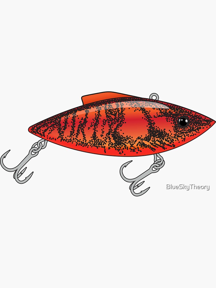 Fishing Lure Lipless Crankbait in Red Crayfish Pattern Sticker Sticker for  Sale by BlueSkyTheory