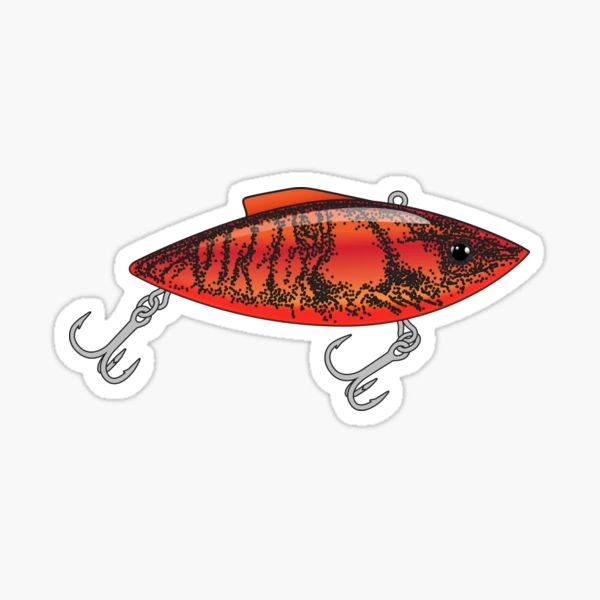 Fishing Lure Lipless Crankbait in Red Crayfish Pattern Sticker | Sticker