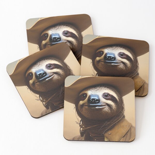 Item preview, Sloth Cowboy Painting designed and sold by The AI Art Gallery.