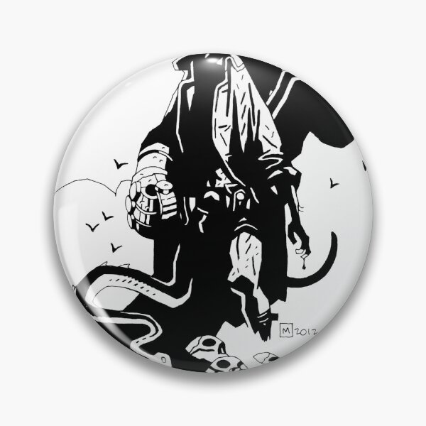 Item preview, Hellboy B&W T-Shirt designed and sold by woodycompton.
