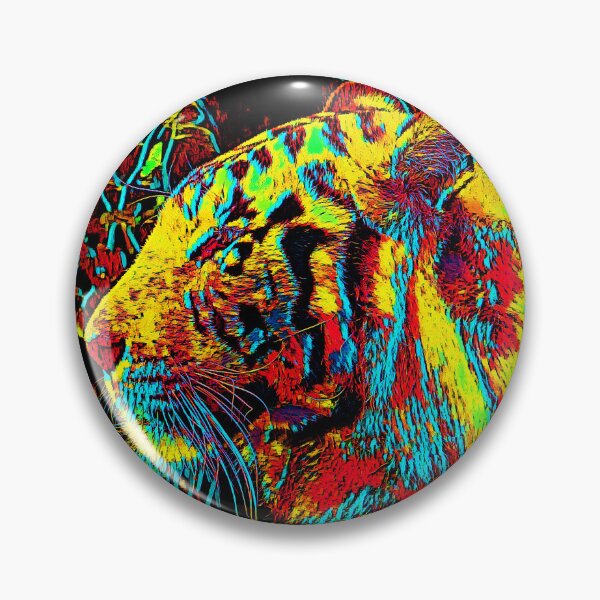 Item preview, Tigres en Technicolor Yellow designed and sold by WildArtDesigns.