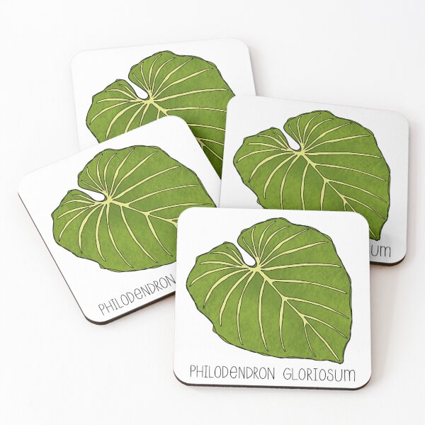 Item preview, Philodendron Gloriosum Illustration with Name Label designed and sold by RiverBendArt.