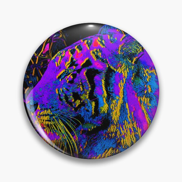 Item preview, Tigres en Technicolor Purple designed and sold by WildArtDesigns.