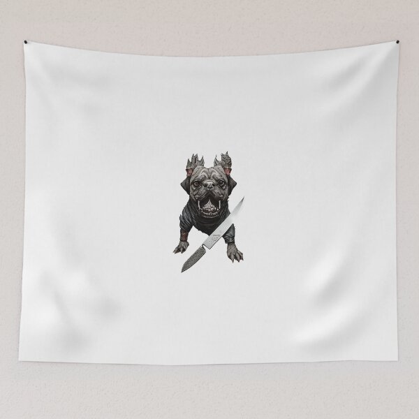 Item preview, Dog with knife designed and sold by Mebbotai.