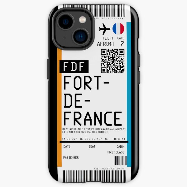 Carte d'embarquement de l'aéroport international Martinique Aimé Césaire (FDF) rickrollée Coque antichoc iPhone