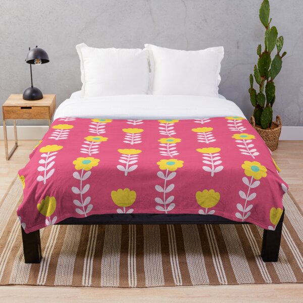 Item preview, Vintage retro 1960s floral pattern in dark pink designed and sold by Illustrated by Nat.