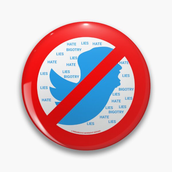 Item preview, PMD00396 Progressive Movement Designs No Trump Tweets symbol for anti bullying anti bigotry anti hate speech movement for liberal democrats or progressives designed and sold by ProgressiveLeft.
