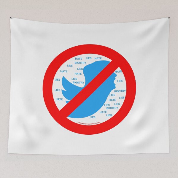 Item preview, PMD00396 Progressive Movement Designs No Trump Tweets symbol for anti bullying anti bigotry anti hate speech movement for liberal democrats or progressives designed and sold by ProgressiveLeft.