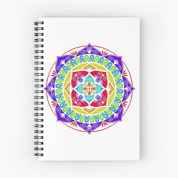 Item preview, Rainbow stencil mandala designed and sold by lattes-and-rain.