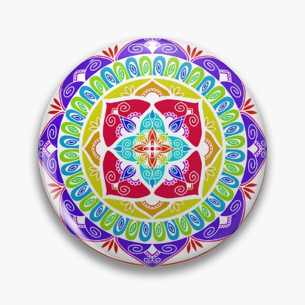 Item preview, Rainbow stencil mandala designed and sold by lattes-and-rain.
