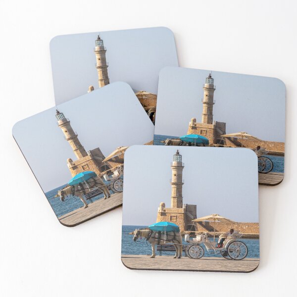 Item preview, Horse and carriage with lighhouse in the background, Chania, Crete, Greece designed and sold by Kevin Hellon.