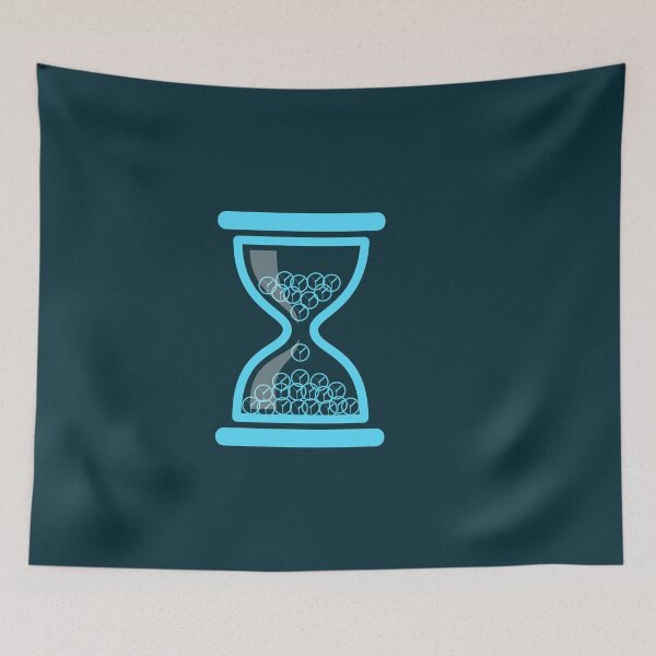 Item preview, Blue hourglass and clocks inside | Dark mode designed and sold by mixMixtli.