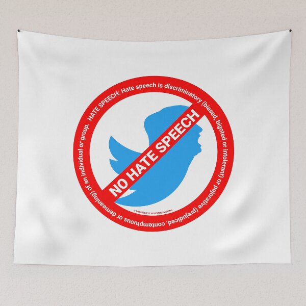 Item preview, PMD00404 Progressive Movement Designs No Trump Tweets No Hate Speech symbol for anti bullying anti bigotry anti hate speech movement for liberal democrats or progressives designed and sold by ProgressiveLeft.