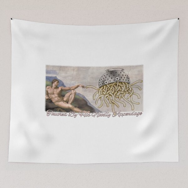 Item preview, FSM Creation of Adam Touched By His Noodly Appendage Pastafarian Flying Spaghetti Monster designed and sold by DooodleGod.