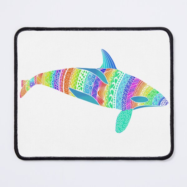 Item preview, Rainbow stencil zentangle orca designed and sold by lattes-and-rain.