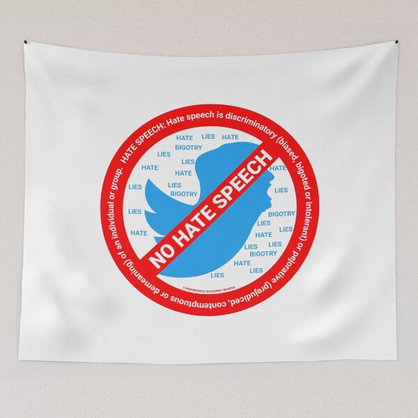 Item preview, PMD00405 Progressive Movement Designs No Trump Tweets No Hate Speech symbol for anti bullying anti bigotry anti hate speech movement for liberal democrats or progressives designed and sold by ProgressiveLeft.