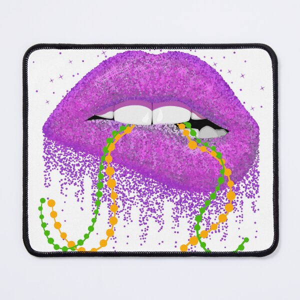 Item preview, Mardi Gras Glitter Purple Lips Mouth Beads designed and sold by SheilasDigitalStudio.