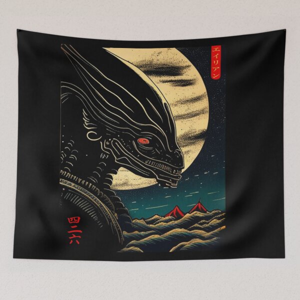 Item preview, Alien LV426 Ukiyo-e Japanese Woodblock Print designed and sold by tbunks.
