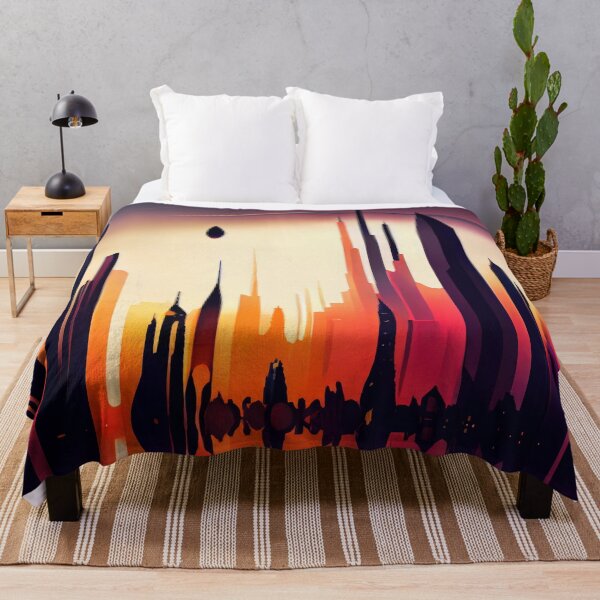 Item preview, Abstract Sci-Fi Futuristic Cityscape Skyline Digital Painting designed and sold by NateFellhauer.
