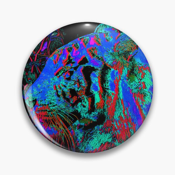 Item preview, Tigres en Azul Technicolor designed and sold by WildArtDesigns.