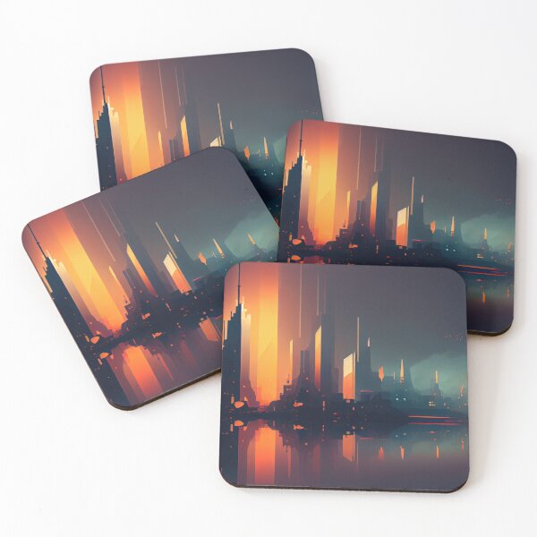 Item preview, Abstract Sci-Fi Futuristic Cityscape Skyline Digital Painting  designed and sold by NateFellhauer.