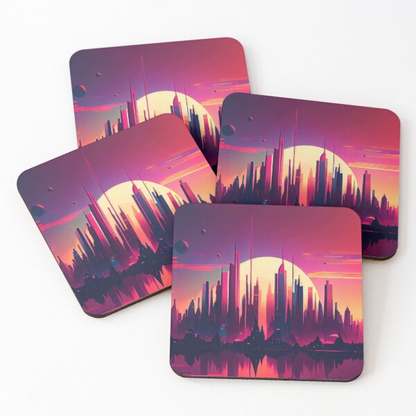 Item preview, Abstract Sci-Fi Futuristic Cityscape Skyline Digital Painting  designed and sold by NateFellhauer.