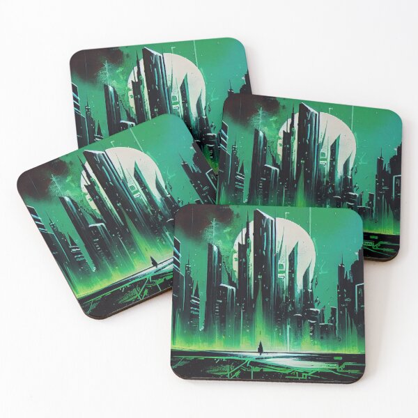 Item preview, Abstract Sci-Fi Futuristic Cityscape Skyline Digital Painting  designed and sold by NateFellhauer.