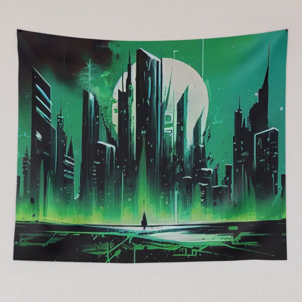 Item preview, Abstract Sci-Fi Futuristic Cityscape Skyline Digital Painting  designed and sold by NateFellhauer.