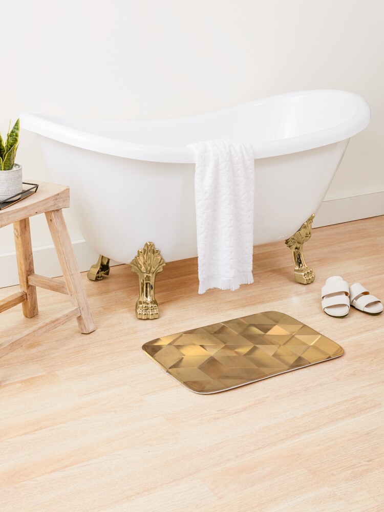 Thumbnail 2 of 6, Bath Mat, Gold Pattern designed and sold by Cordialpress.