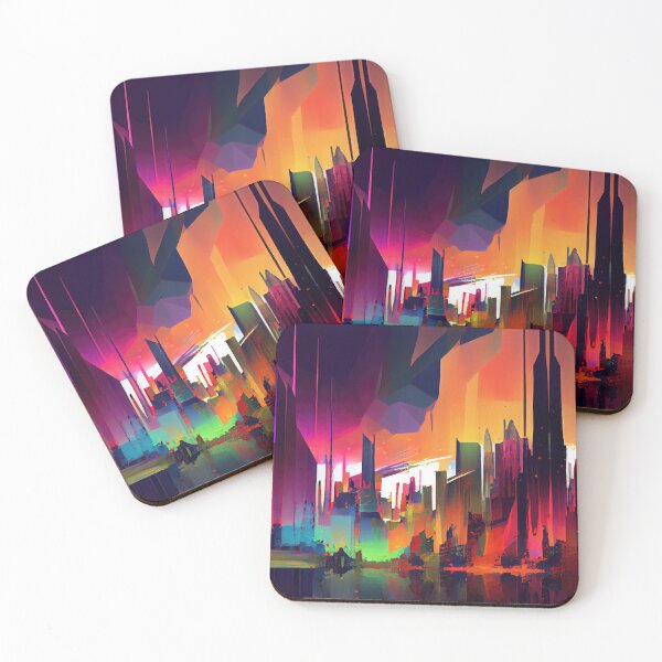 Item preview, Abstract Sci-Fi Futuristic Cityscape Skyline Digital Painting  designed and sold by NateFellhauer.