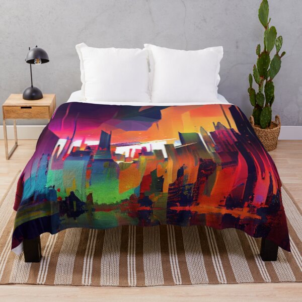 Item preview, Abstract Sci-Fi Futuristic Cityscape Skyline Digital Painting  designed and sold by NateFellhauer.