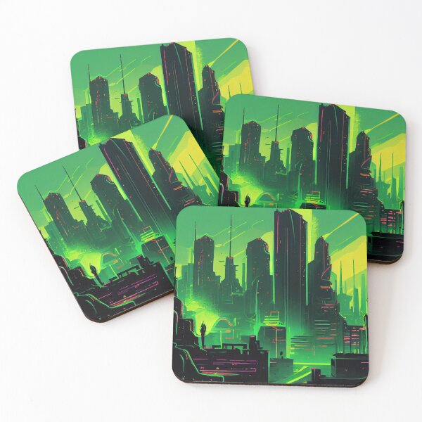 Item preview, Abstract Sci-Fi Futuristic Cityscape Skyline Digital Painting  designed and sold by NateFellhauer.