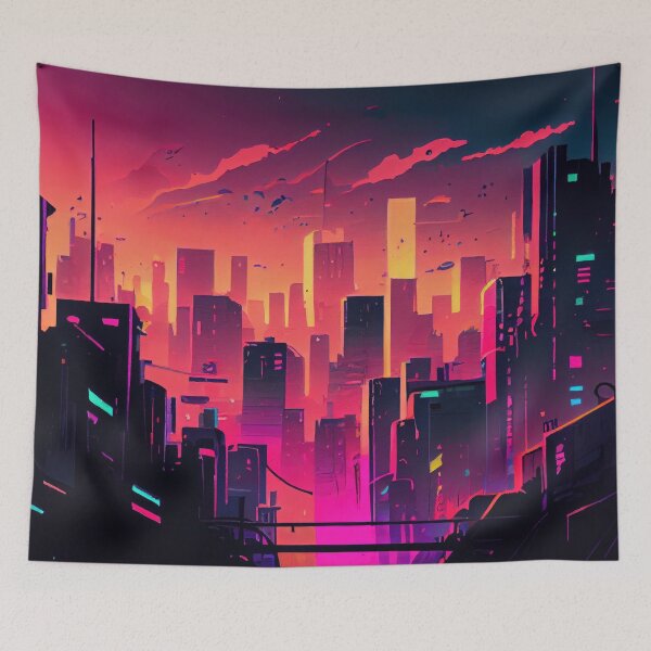 Item preview, Abstract Sci-Fi Futuristic Cityscape Skyline Digital Painting  designed and sold by NateFellhauer.