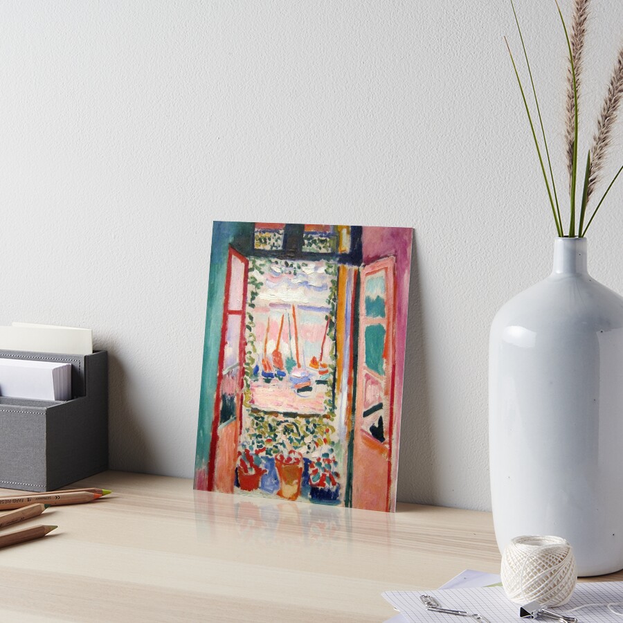 The Open Window- Henri Matisse Art Board Print