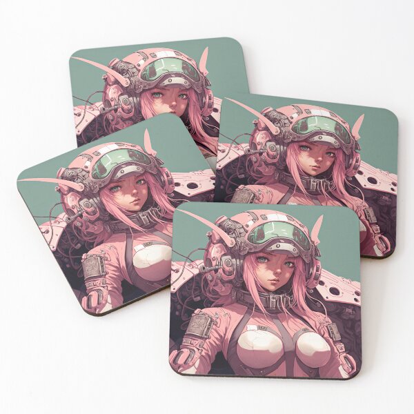 Item preview, Futuristic Mecha Girl Wearing Pink Suit designed and sold by ultra-cool.