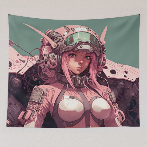 Item preview, Futuristic Mecha Girl Wearing Pink Suit designed and sold by ultra-cool.