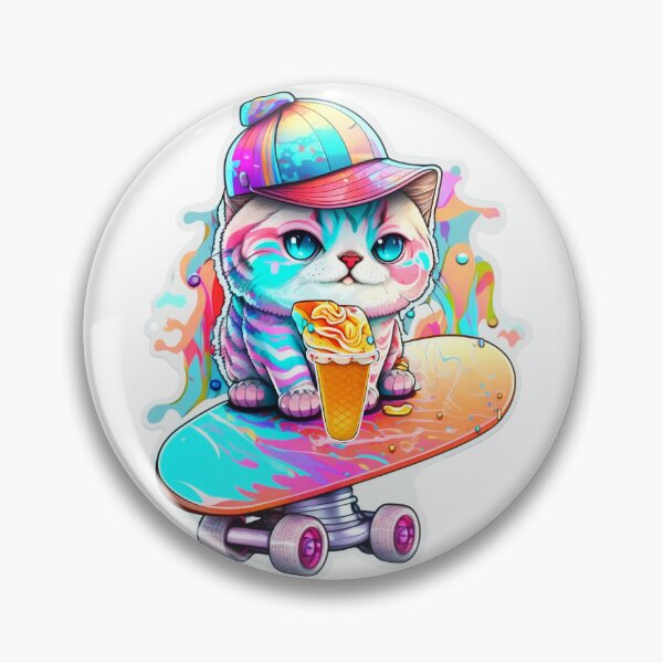 Item preview, Cat chibi kawaii colorful cartoon adorable animals sticer  designed and sold by FunArt4You.